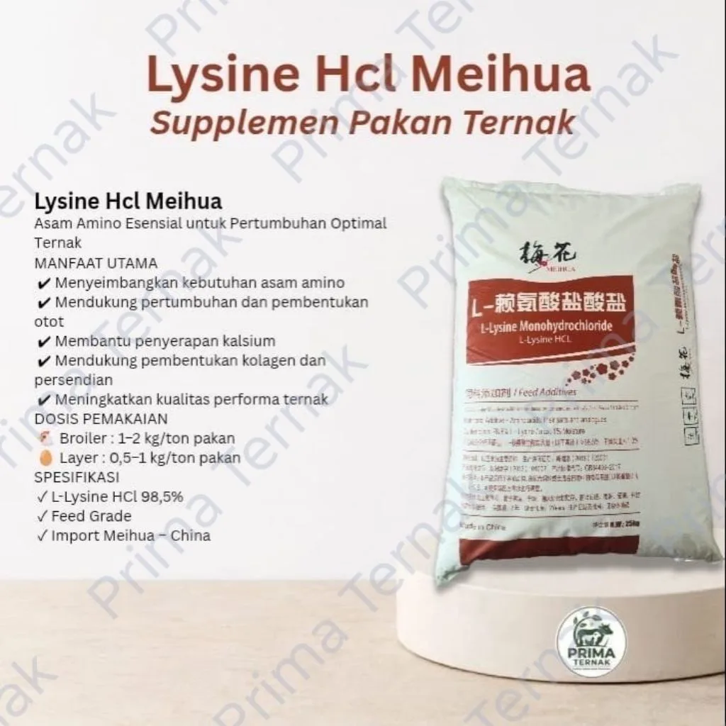 Lysine Hcl Meihua 25 kg untuk Ternak