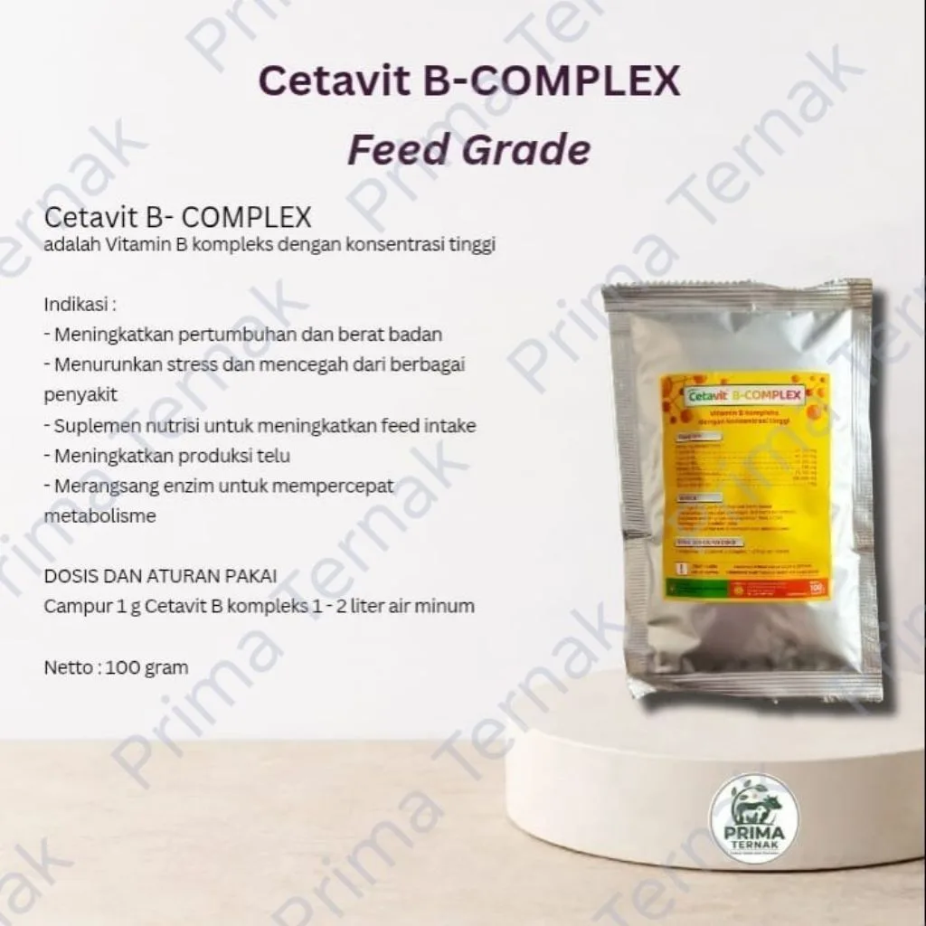 Cetavit B-COMPLEX Vitamin B Complex untuk ternak 100gr