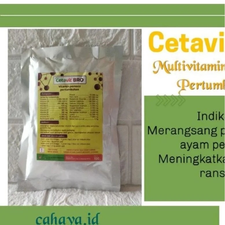 CETAVIT BRO 100 Gram untuk Pertumbuhan dan Penggemukan Unggas