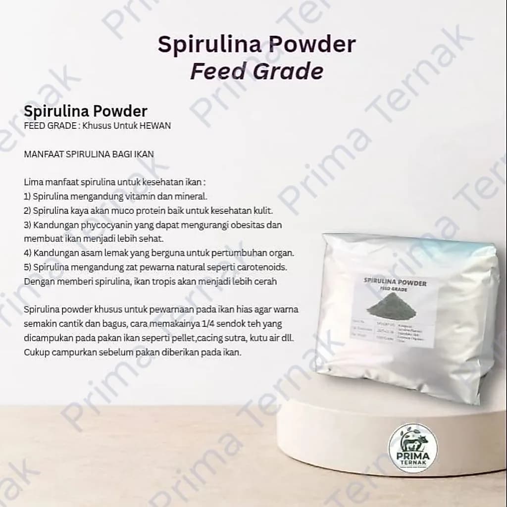 Spirulina Platensis Powder Feed Grade hanya untuk ternak/ikan